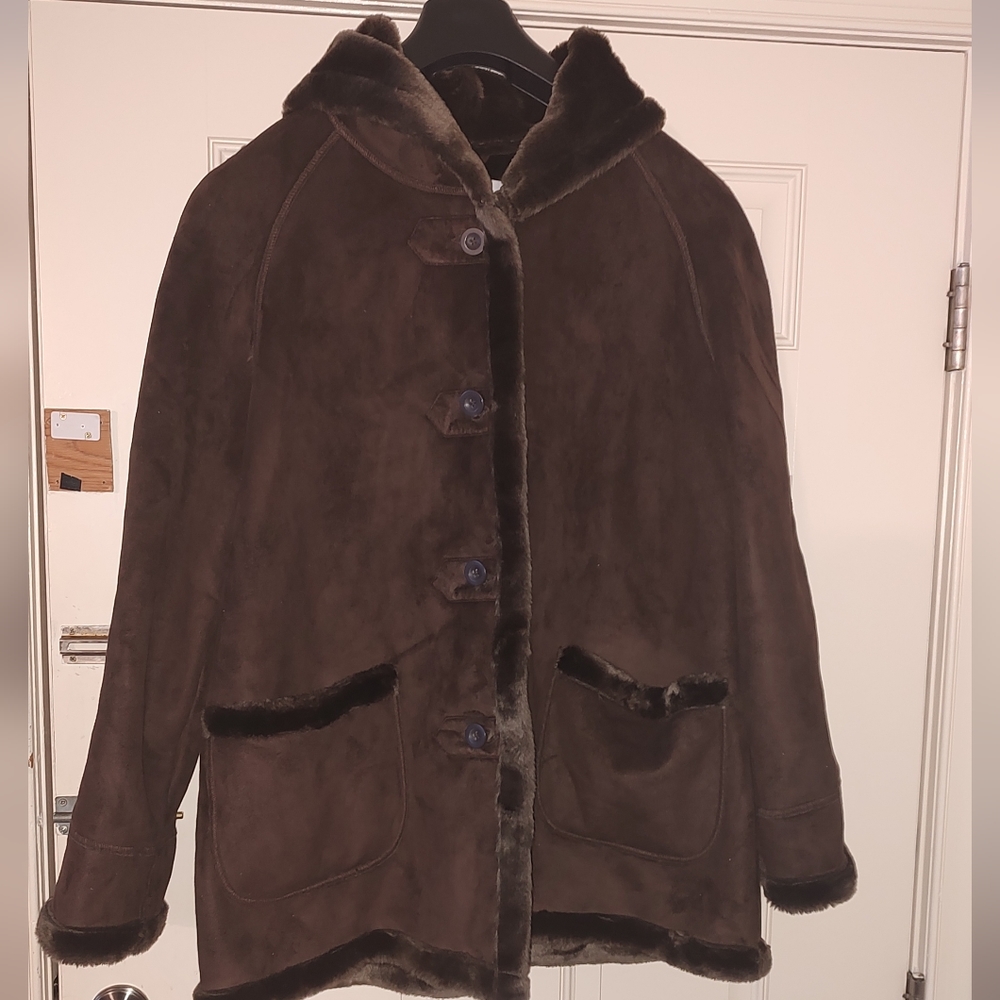 JG Hook Faux Suede Fur Coat 1x - Picture 4 of 5